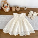 【73-120cm】ワンピース ベビー 女の子 チェリー フラワー刺繡 - 画像 (6)