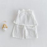 【73-120cm】セットアップ ベビー 女の子 フリル スリーブ レース - 画像 (4)