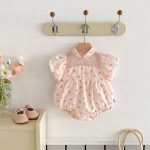 【66-90cm】ロンパース ベビー おしゃれ 総柄フラワー - 画像 (8)
