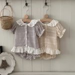 【73-100cm】セット レース フリル 透かし編み 半袖