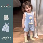 【73-100cm】セットアップ 可愛い アヒル サロペット＆シャツ - 画像 (2)