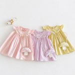 【73-120cm】ワンピース ベビー フリル キノコ かわいい
