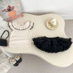 【66-120cm】トップス or フレアスカート ベビー 女の子 ドット レース襟 フリル袖 - 画像 (10)