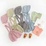 【66-90cm】セットアップ チェックサロペット＆シャツ＆帽子 - 画像 (6)