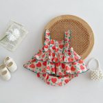 【66-90cm】ロンパース ベビー ワンピース風 蝶結び ハート - 画像 (3)