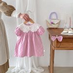 【66-120cm】ロンパース or ワンピース ベビー 女の子 レース 刺繍襟 - 画像 (5)
