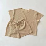 【80-130cm】半袖セットアップ キッズ服 ナチュラル カジュアル - 画像 (3)