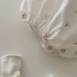 【66-90cm】ロンパース ベビー チェック フラワーラッフルカラー - 画像 (10)