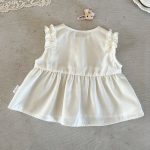 【73-100cm】トップス ベビー 無地 ダブルリボンノースリーブ - 画像 (7)