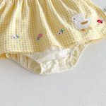 【66-90cm】ロンパース アヒル チェック 可愛い ベビー服 - 画像 (15)