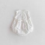 【66-90cm】ロンパース ホワイト 蝶結び付き ベビー服 - 画像 (6)