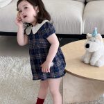 【73-100cm】ワンピース 女の子 ドールカラー ギンガム チェック柄 - 画像 (5)