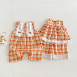 【73-120cm】セットアップ or サロペット ベビー 女の子 カラフル チェック - 画像 (6)