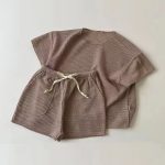 【80-130cm】半袖セットアップ キッズ服 ナチュラル カジュアル - 画像 (6)