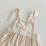 【66-90cm】サロペットロンパース ベビー ガーリー フラワー柄 - 画像 (7)