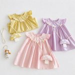 【73-120cm】ワンピース ベビー フリル キノコ かわいい - 画像 (8)