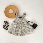【73-120cm】ワンピース ベビー 女の子 フローラル 刺繍 ノースリーブ