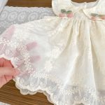 【73-120cm】ワンピース ベビー 女の子 チェリー フラワー刺繡 - 画像 (10)