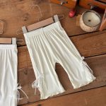 【73-100cm】七分丈パンツ ベビー 蝶結びリブ - 画像 (10)