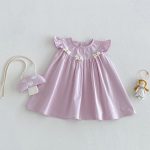 【73-120cm】ワンピース ベビー 女の子 バッグ付き フリルスリーブ - 画像 (6)