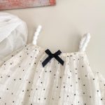 【73-120cm】セットアップ ベビー 女の子 ふわふわ ドット トップス＆ブルマ - 画像 (8)