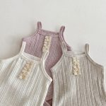 【66-90cm】キャミロンパース ベビー レース ダブルボタン - 画像 (13)