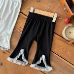 【73-100cm】パンツ ベビー レース フリル スリット 九分丈 - 画像 (8)