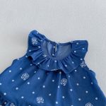 【73-120cm】セットアップ ベビー 女の子 ドット デニム - 画像 (9)