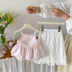 【73-100cm】セットアップ スウィート 蝶結び キャミトップス 無地 - 画像 (4)