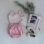 【66-90cm】セットアップ ベビー ボーダー キャミソール＆ショートパンツ - 画像 (7)