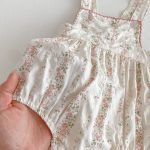 【66-90cm】サロペットロンパース ベビー ガーリー フラワー柄 - 画像 (9)
