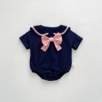 【66-90cm】ロンパース ベビー 蝶結び付き ポロシャツ - 画像 (7)