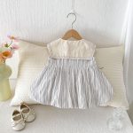 【73-110cm】ワンピース ベビー ストライプ セーラー - 画像 (6)