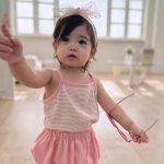 【66-90cm】セットアップ ベビー ボーダー キャミソール＆ショートパンツ - 画像 (8)