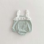 【66-90cm】キャミロンパース ベビー フリル ボーダー - 画像 (6)