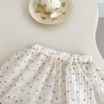 【73-120cm】セットアップ ベビー 女の子 ふわふわ ドット トップス＆ブルマ - 画像 (10)