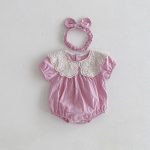 【66-120cm】ロンパース or ワンピース ベビー 女の子 レース 刺繍襟 - 画像 (9)