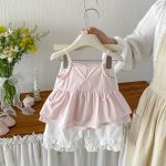 【73-100cm】セットアップ スウィート 蝶結び キャミトップス 無地 - 画像 (5)