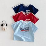 【73-120cm】半袖Ｔシャツorショートパンツ ベビー  Vネックロゴ ボーダー - 画像 (4)