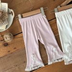 【73-100cm】パンツ ベビー レース フリル スリット 九分丈 - 画像 (10)