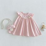 【73-120cm】ワンピース ベビー 女の子 バッグ付き フリルスリーブ - 画像 (7)