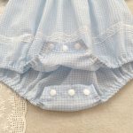 【66-130cm】ロンパースorワンピース ブルーフラワー刺繡 姉妹服 - 画像 (19)