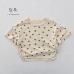 【80-130cm】半袖Tシャツ ベビー 韓国風 ドット - 画像 (9)