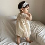【66-90cm】ロンパース レース切り替え ノースリーブ - 画像 (7)