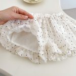 【73-120cm】セットアップ ベビー 女の子 ふわふわ ドット トップス＆ブルマ - 画像 (11)