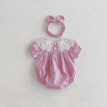 【66-120cm】ロンパース or ワンピース ベビー 女の子 レース 刺繍襟 - 画像 (10)