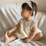 【66-90cm】ロンパース レース切り替え ノースリーブ - 画像 (8)