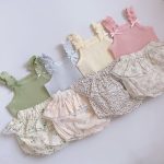 【73-100cm】セット リボン キャミソール＆花柄ふんわりスカートパンツ - 画像 (4)