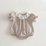 【66-100cm】ロンパース ベビーおしゃれ フリル襟 花柄 - 画像 (6)