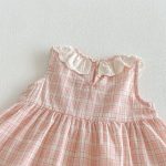 【73-120cm】ワンピース ベビー 女の子 レース襟 チェック - 画像 (10)
